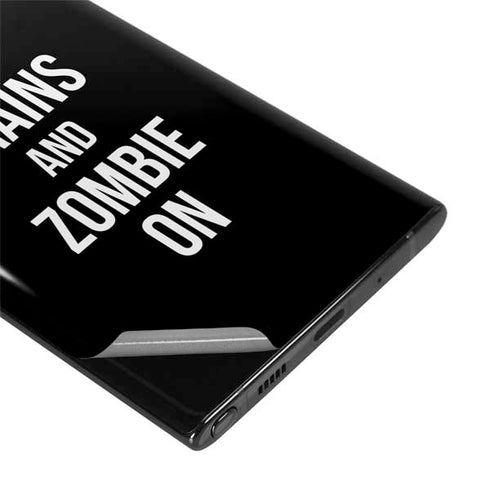 Eat Brains and Zombie On Black Galaxy Note 10 Skin